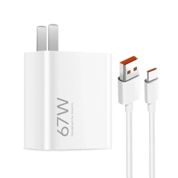 شارژر دیواری شیائومی مدل 67 وات اورجینال به همراه کابل تبدیل USB-C