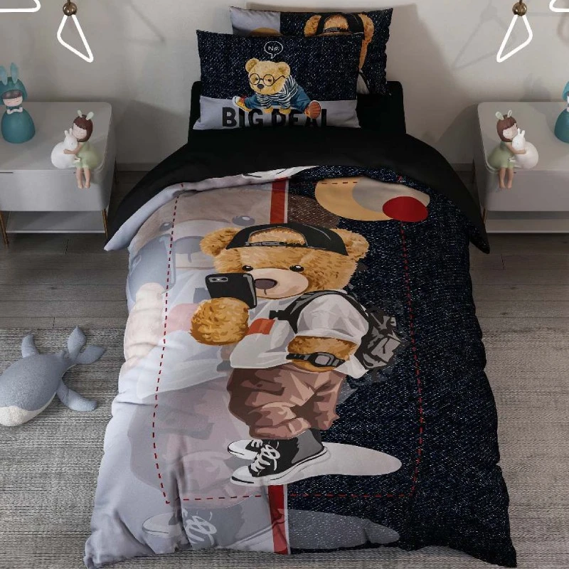 karina-baby-bedding-set-bear-pieces-1076 سرویس روتختی کودک کارینا مدل تدی خرسی یک نفره 4 تکه کد 1076 - Image 1