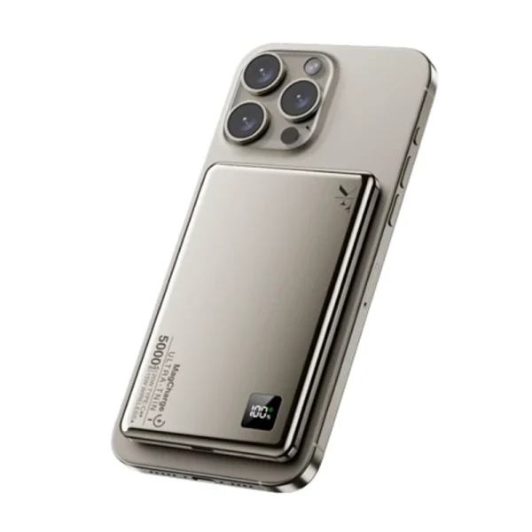 پاوربانک مگ سیف کی اف سنیور مدل PW-555 ظرفیت 5000 میلی آمپر رنگ تیتانیوم