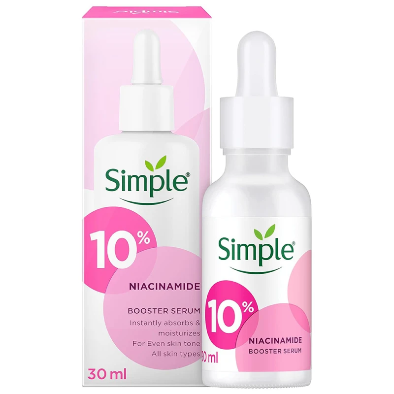سرم ضد جوش و ضد لک نیاسینامید 10% سیمپل Simple حجم 30میل سرم ضد جوش و ضد لک نیاسینامید 10% سیمپل Simple حجم 30میل
