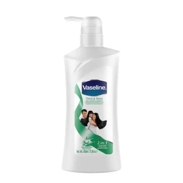 شامپو ضخیم و براق کننده مو وازلین Vaseline مدل Thick & Shiny