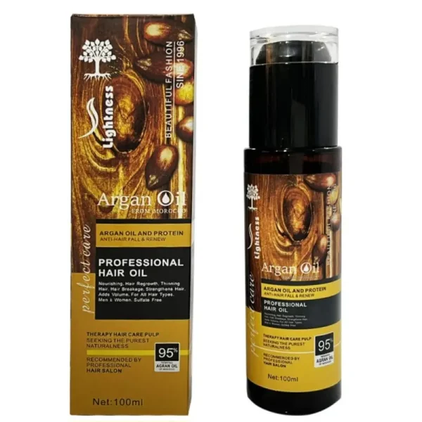 روغن آرگانArgan Oil لایتنس Lightness بدون سولفات حجم ۱۰۰ میلی لیتر