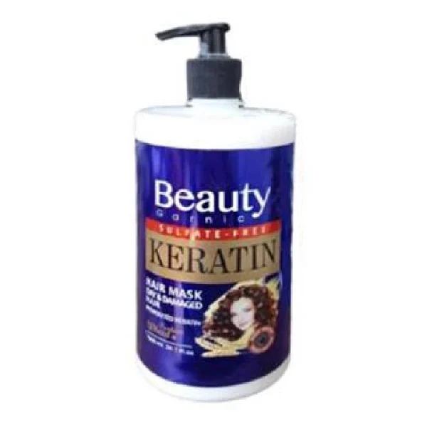 ماسک مو تقویتی بدون سولفات بیوتی گارنیک Beauty Garnic مدل کراتین حجم 1000میل