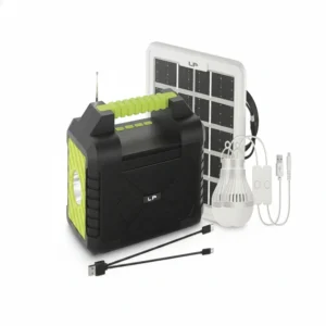 اسپیکر قابل حمل خورشیدی LP‑V77 با چراغ LED و پاوربانک