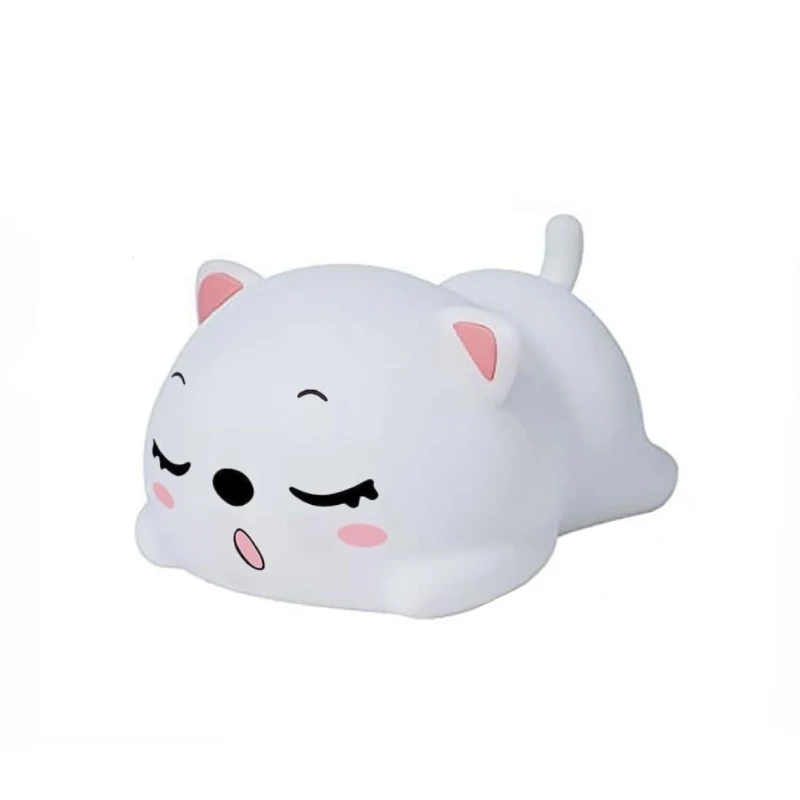 snoring-cat-silicone-night-light-zh-168 چراغ خواب سیلیکونی گربه خوابیده مدل ZH-168 - Image 1