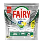 قرص ماشین ظرفشویی فیری Fairy مدل پلاتینیوم Platinum بسته 30 عددی با رایحه لیمو