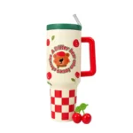 تراول ماگ استنلی Stanley مدل Tumbler طرح Bear and the Cherry گنجایش 1180 میلی لیتر